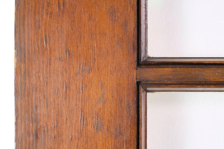 Antique Dark Birch Solid Wood French Door w/ 15 Glass Lite Panes For