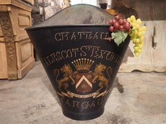 Antique Dark Blue Painted Chateau Malescot St. Exupery Vineyard Hotte circa 1900