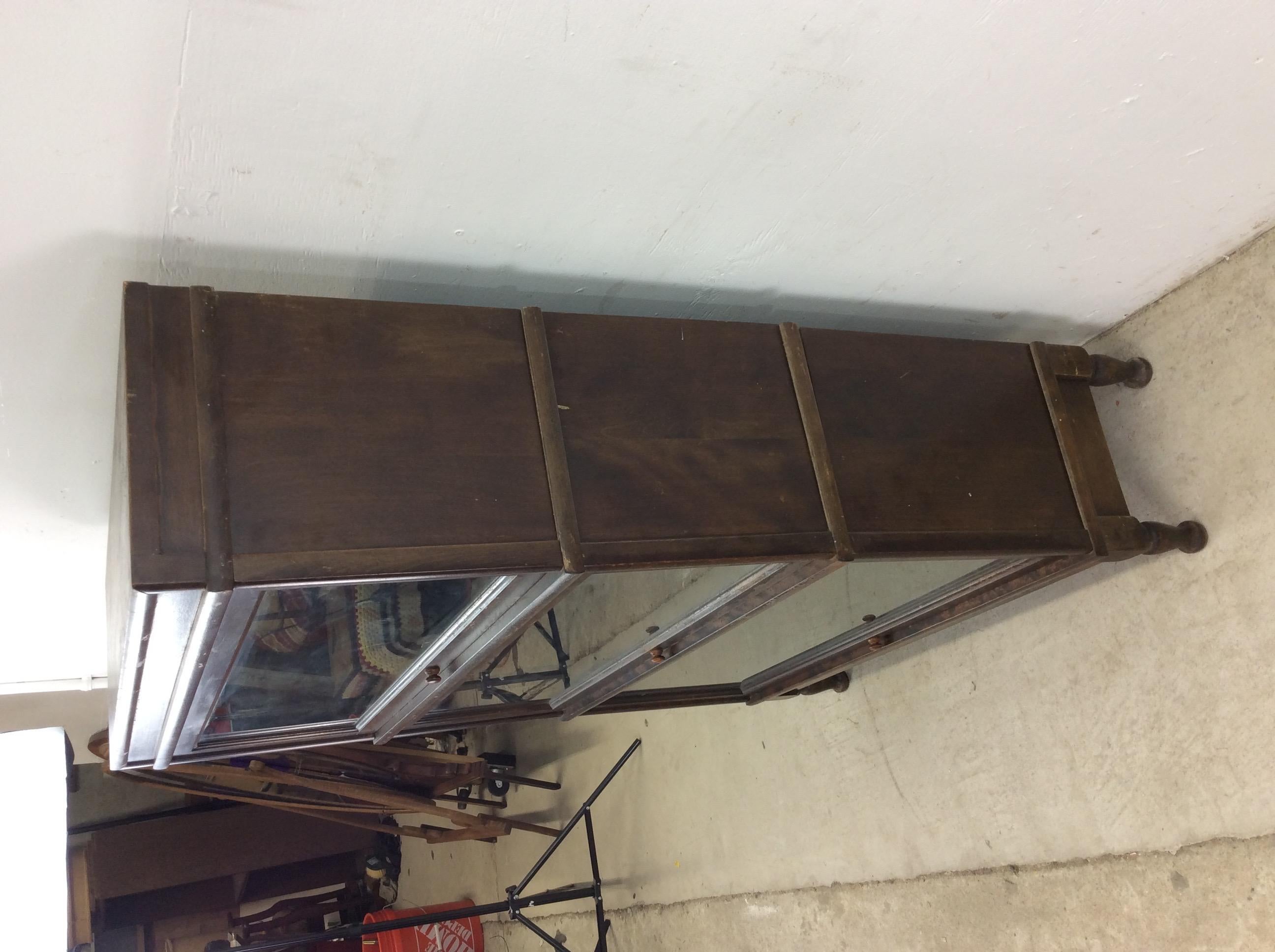 Libreria Barrister a 3 pile in Oak scuro antico con gambe affusolate in vendita 10