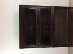 Antique Dark Oak 3 Stack Barrister Bookcase with Tapered Legs