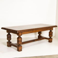 Antique Dark Oak Large Refectory Dining Library Table from France