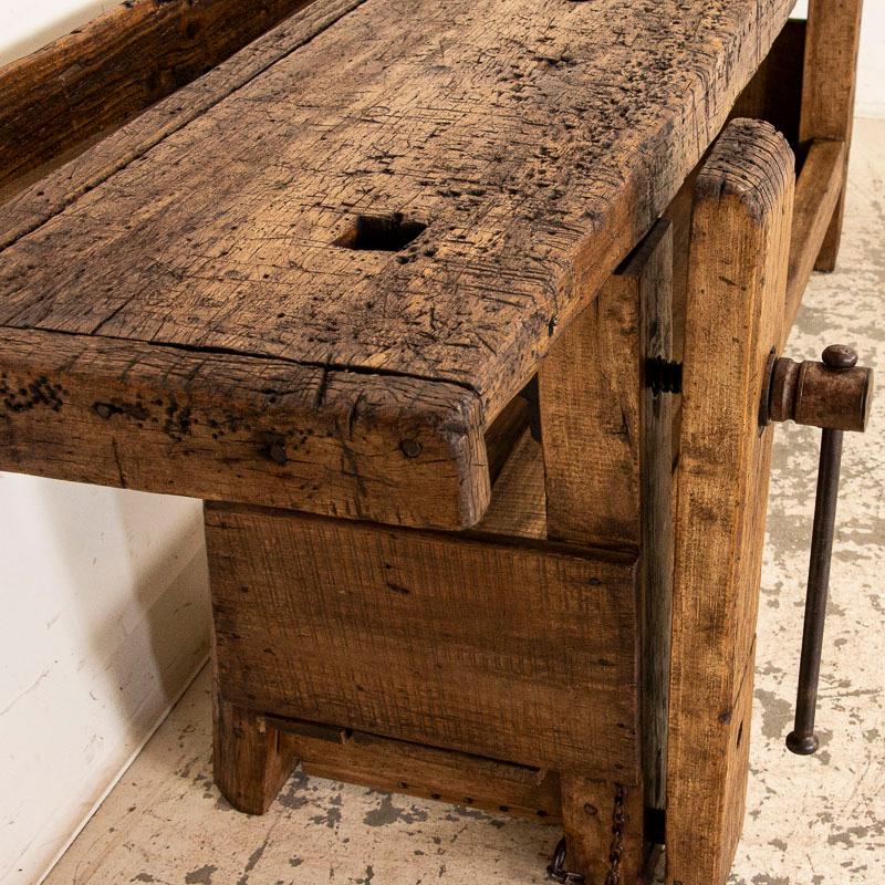 19th Century Antique Dark Patina French Carpenter's Work Bench