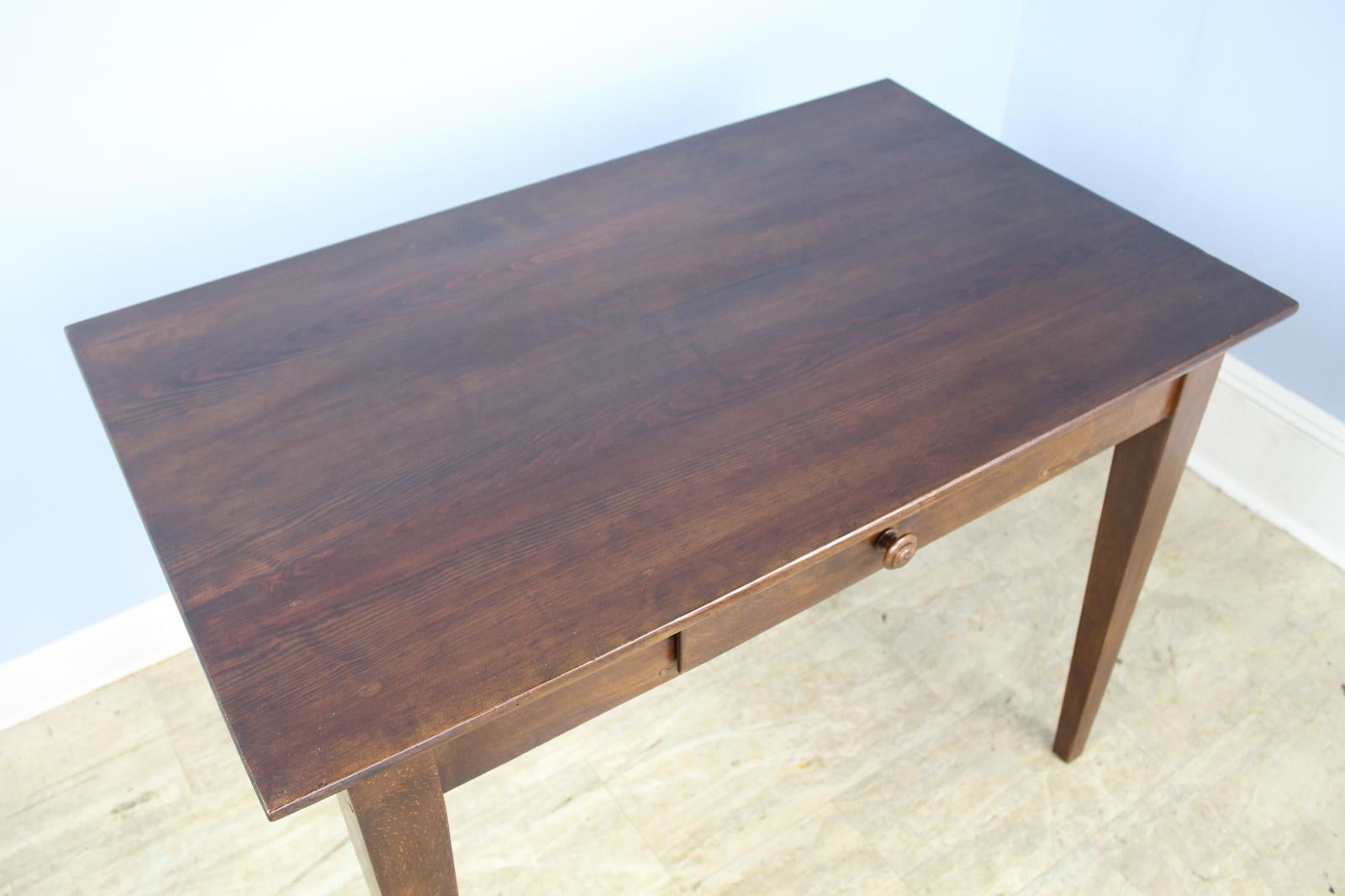 Antique Dark Pine Side or Small Writing Table 2