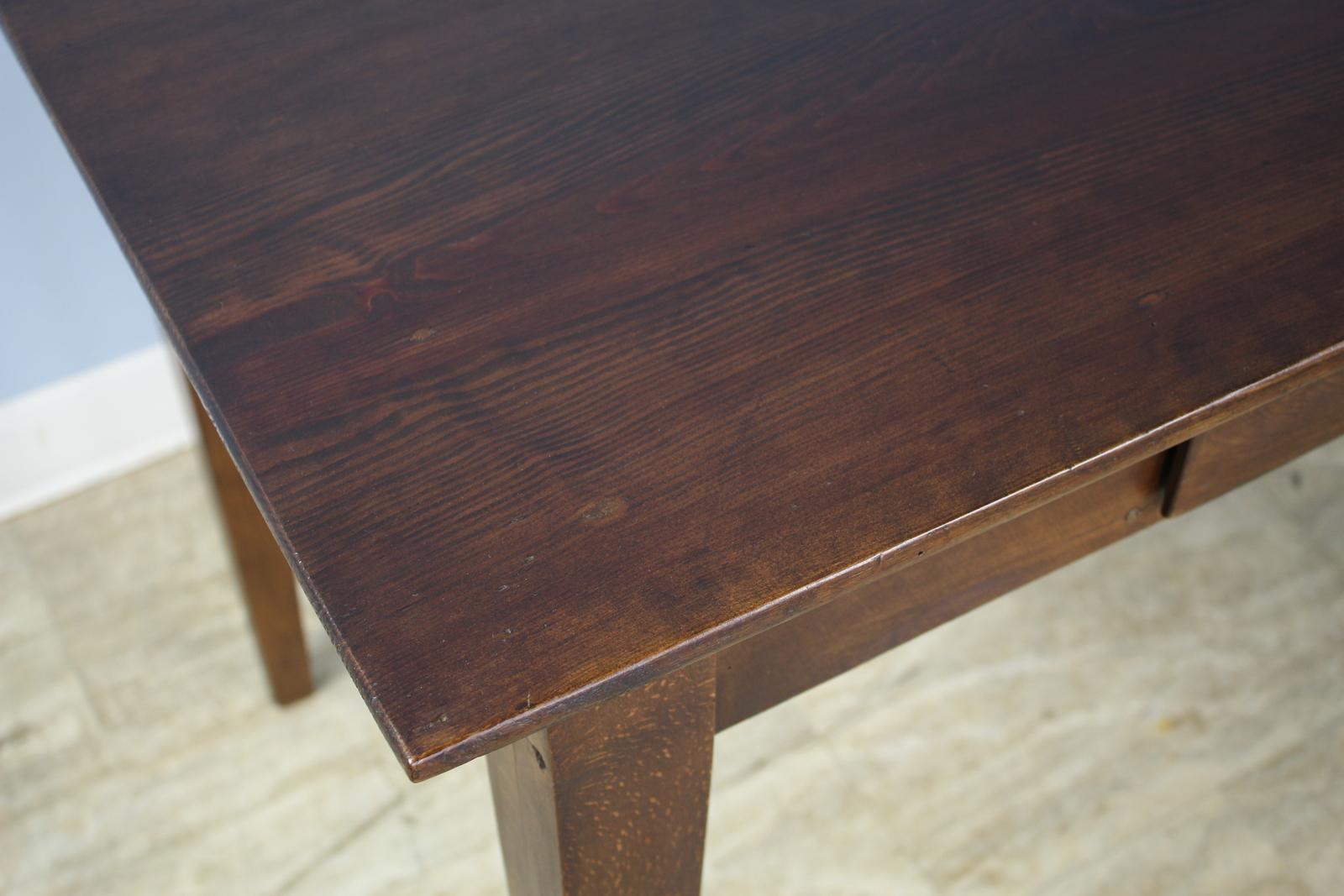 Antique Dark Pine Side or Small Writing Table 3