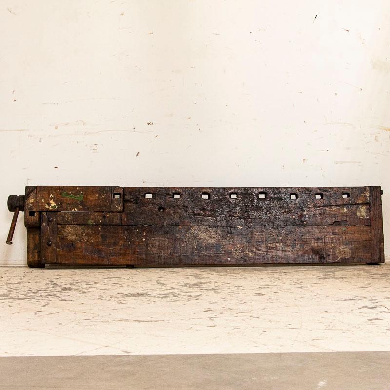 Antique Dark Rustic Carpenter's Work Bench Work Table 3