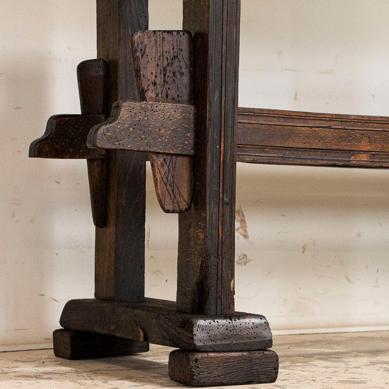 19th Century Antique Dark Rustic Carpenter's Work Bench Work Table