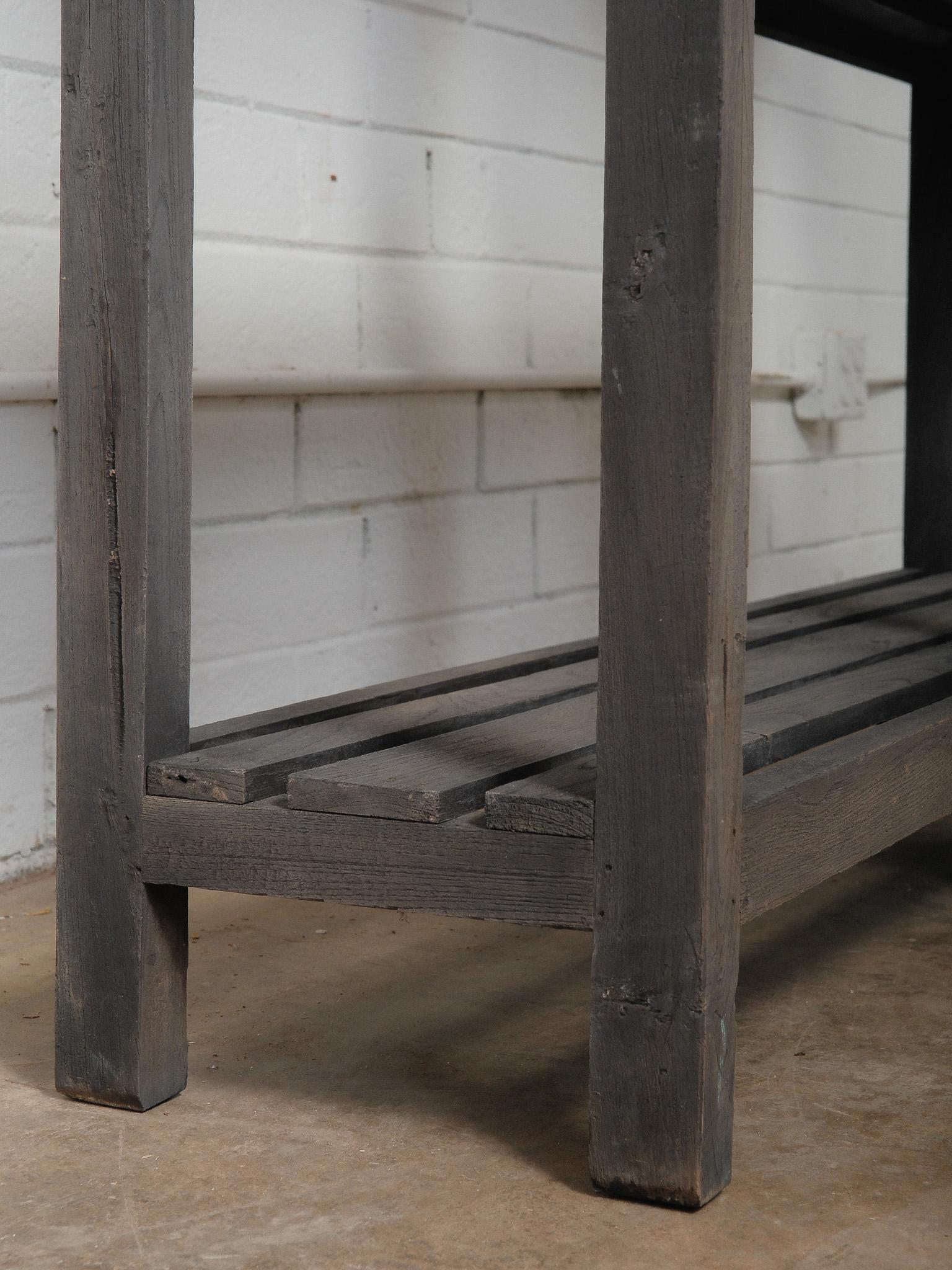 Dark-Stained Wooden Open Shelf Display Rack In Good Condition For Sale In High Point, NC