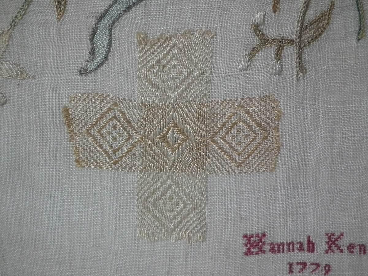 Embroidered Antique Darning Sampler, 1779 by Hannah Kent