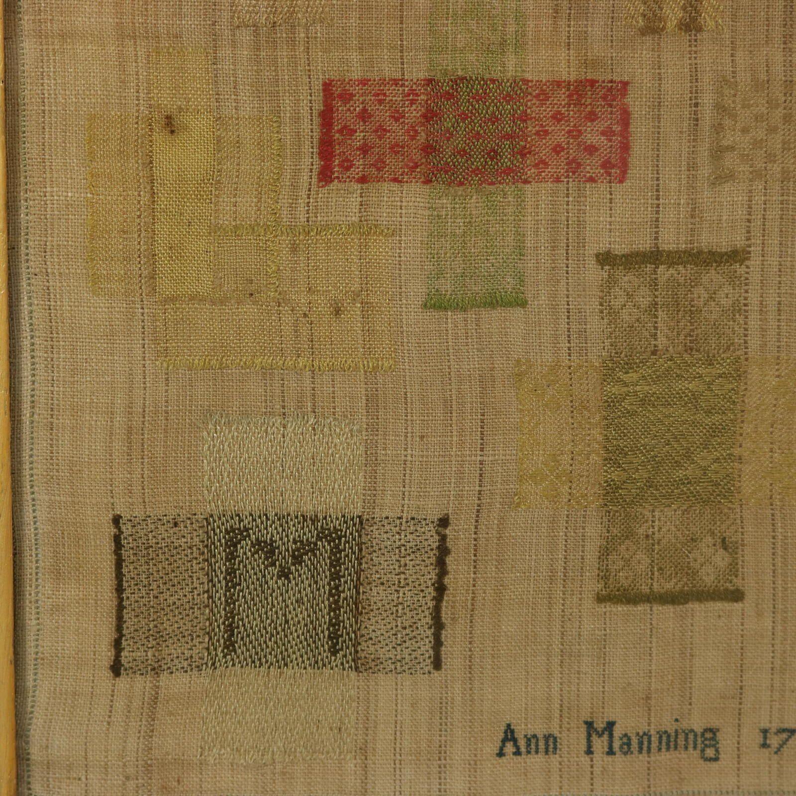 Antique Darning Sampler, 1791, by Ann Manning In Good Condition For Sale In Chelmsford, Essex