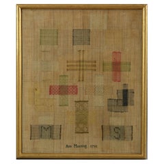 Antique Darning Sampler, 1791, by Ann Manning