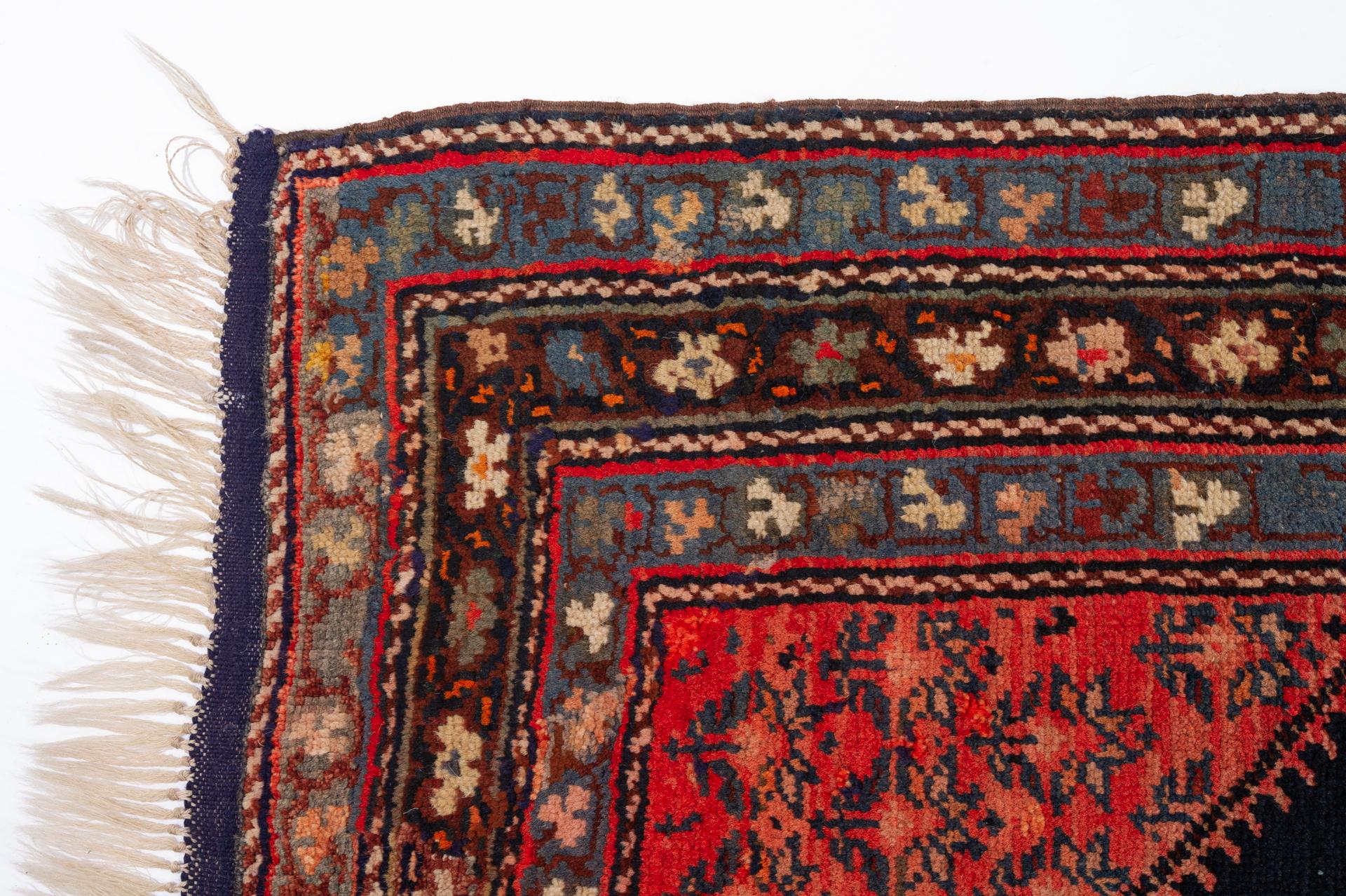 Antique Dated GENDJEH Caucasian Carpet For Sale 4
