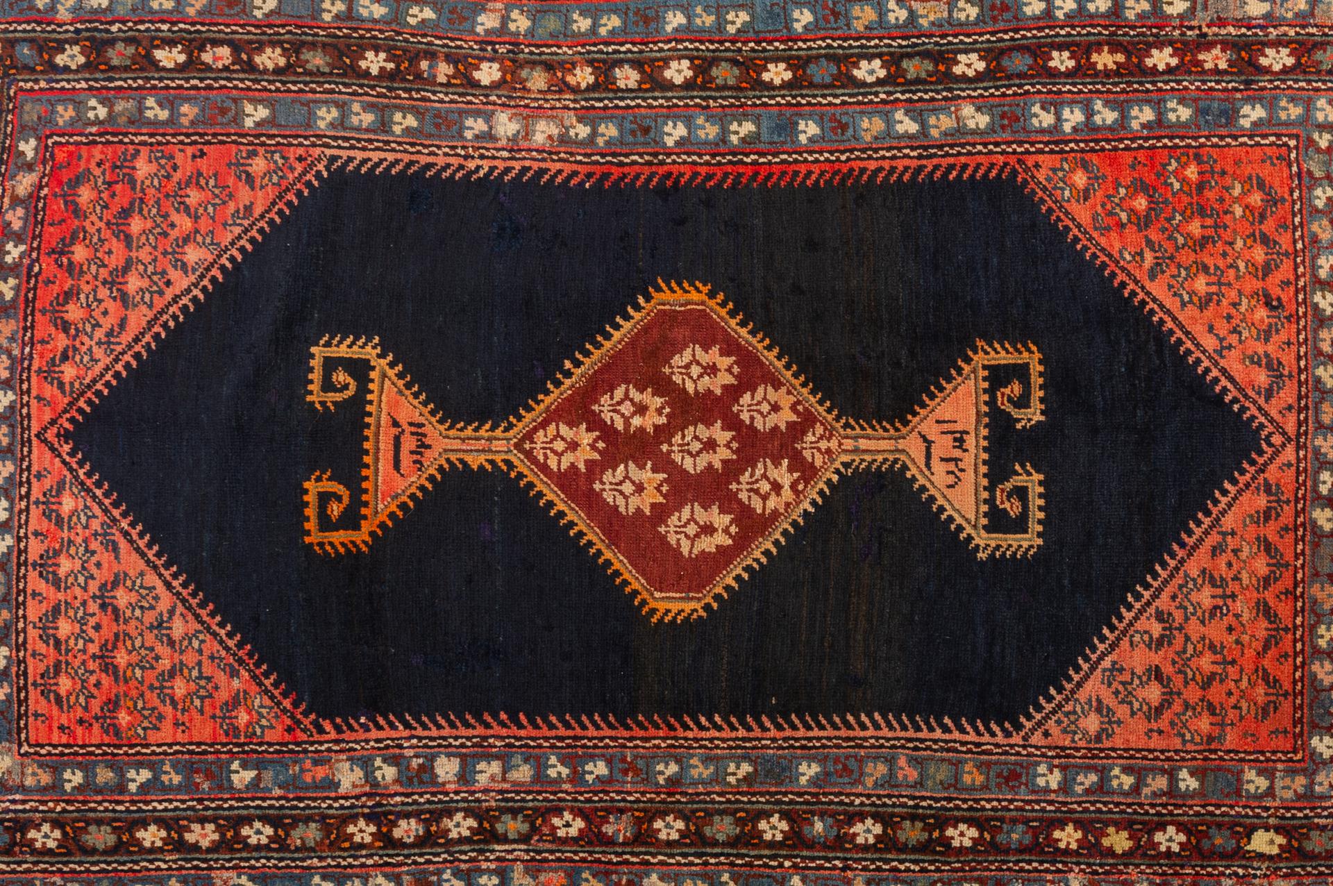 Hand-Knotted Antique Dated GENDJEH Caucasian Carpet For Sale