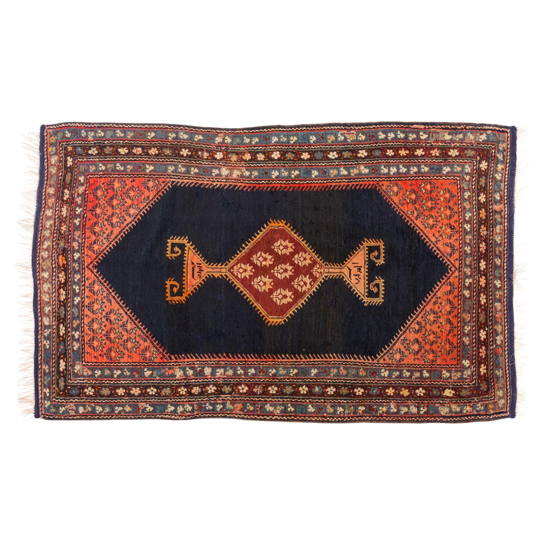 Antique Dated GENDJEH Caucasian Carpet For Sale