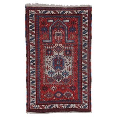 Ancien tapis de prière Kazak daté / Daté de 1277 AH = 1860 AD
