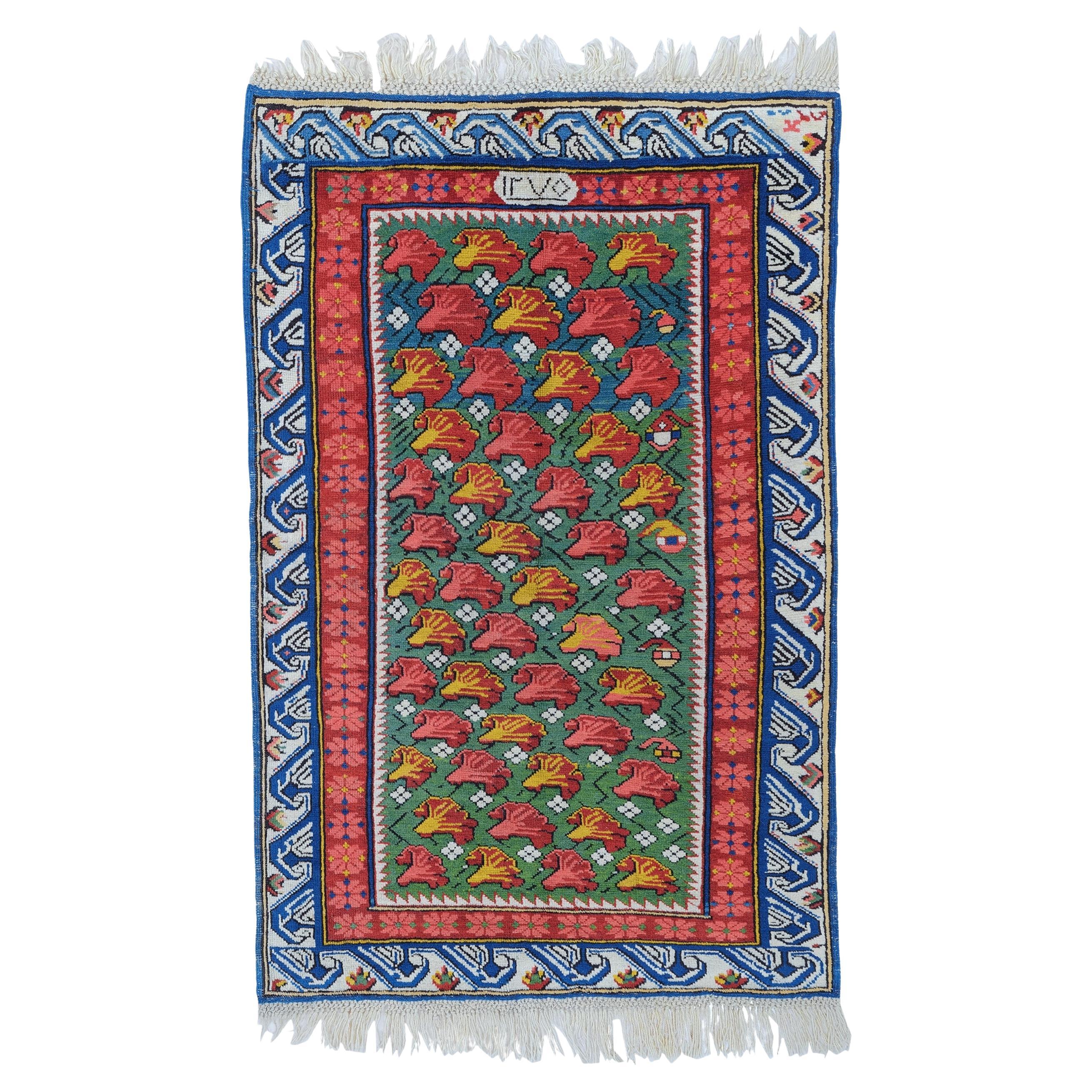 Tappeto antico datato Seichour - datato AH 1270 = ADS 1854 in vendita