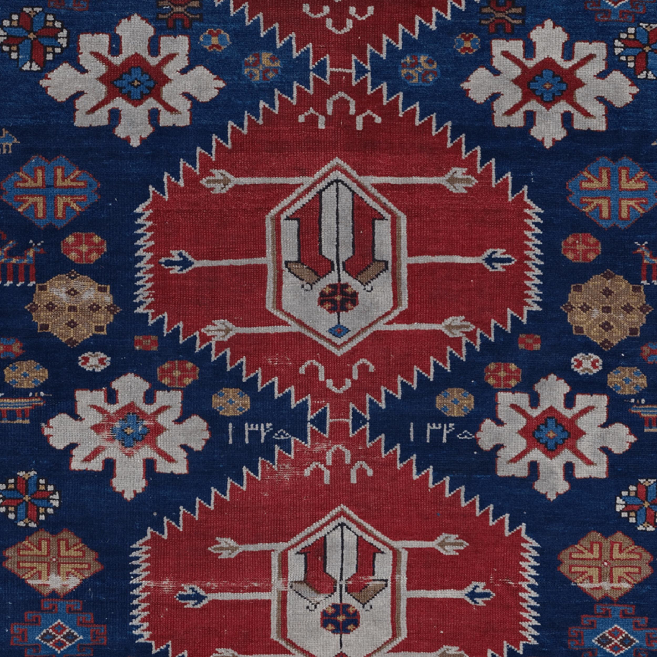 Antiker datierter Schirwan-Karagaschli-Teppich - Datum von 1907 (Kaukasisch) im Angebot