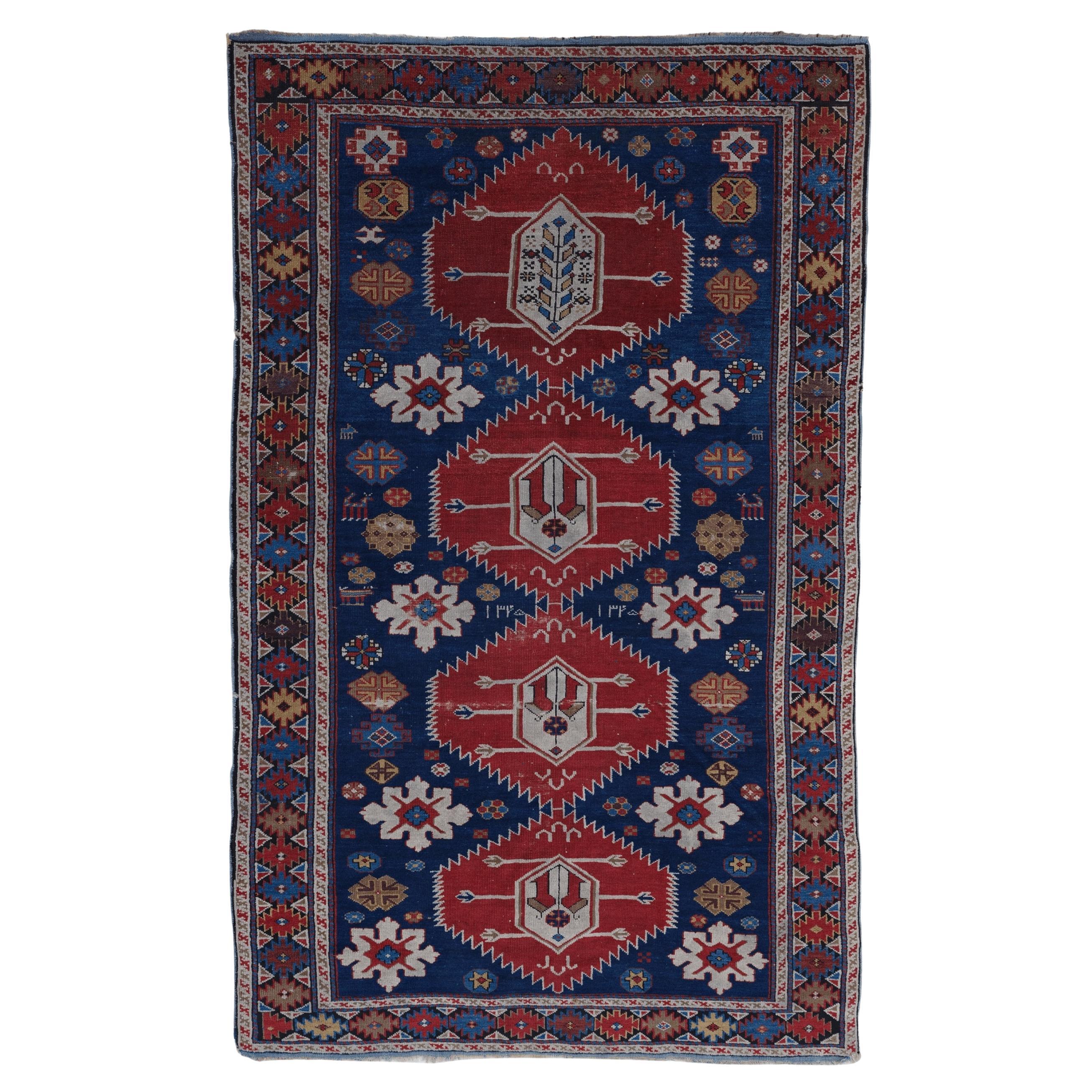Ancien tapis Shirvan Karagashli daté de 1907
