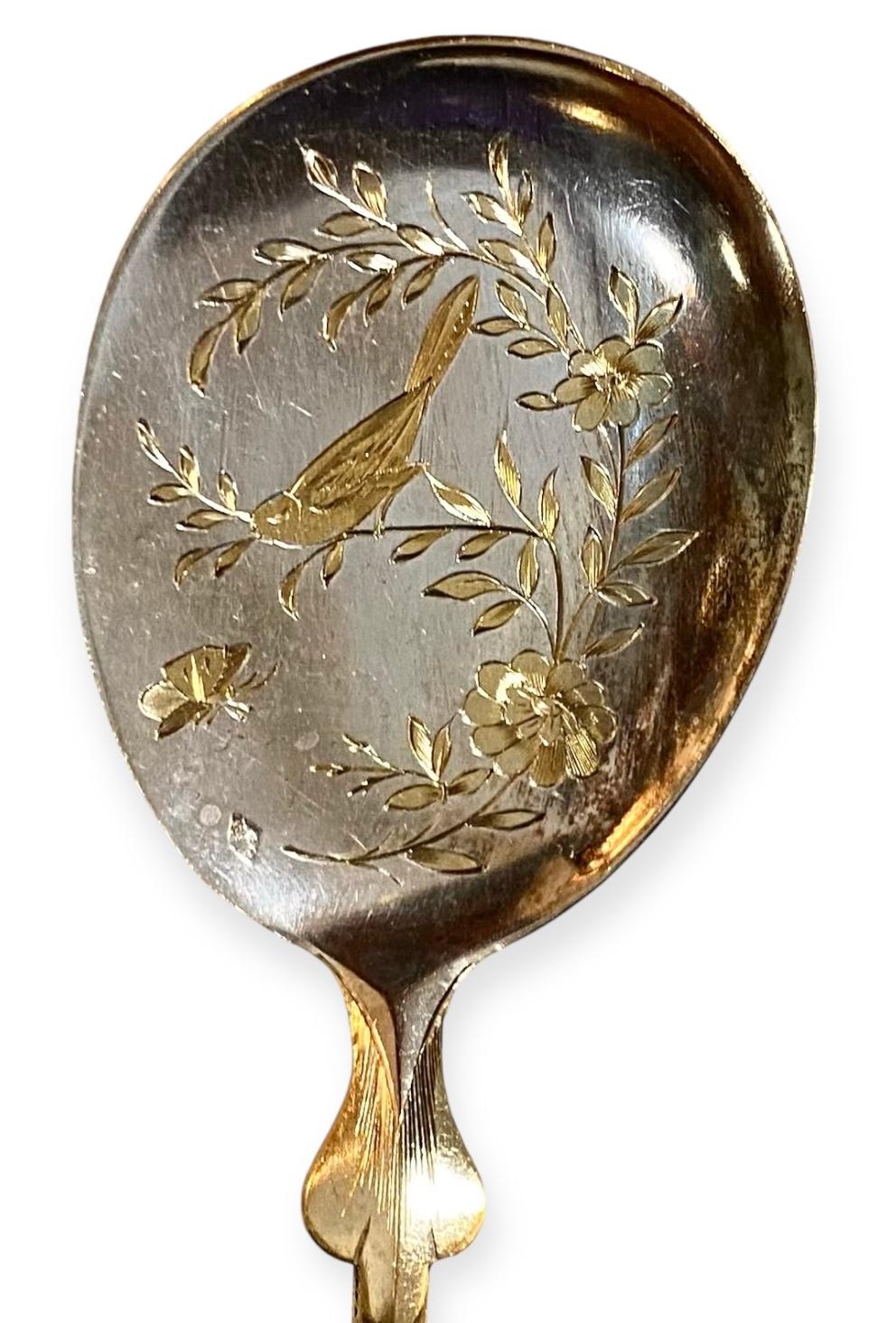 Antiguas palas/cucharas para helado Daubree de plata vermeil en estuche de presentación en venta 3