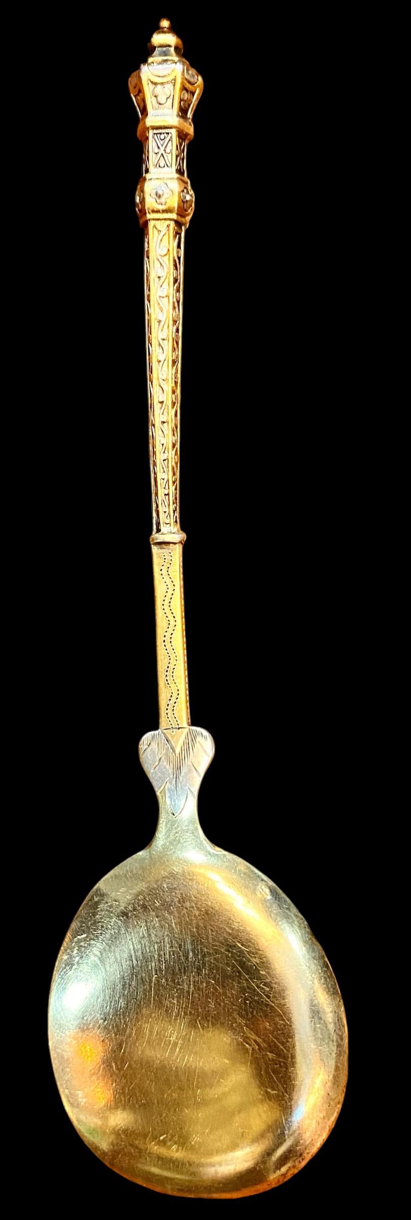 Antiguas palas/cucharas para helado Daubree de plata vermeil en estuche de presentación en venta 7