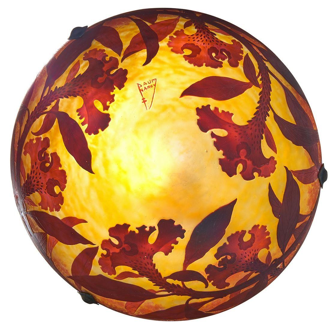 Français Plafonnière ancienne Daum Nancy début 20ème siècle Art Nouveau en vente