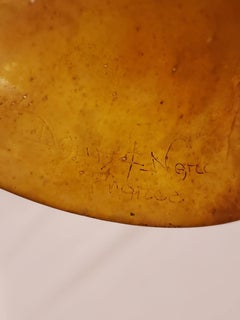 Antique Daum + Nancy Signed Shade and Brass Lamp