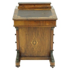 Antique Davenport Desk, Inlaid Burr Walnut Desk, Victorian, Scotland 1870, B1677