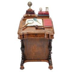 Antique Davenport Desk Walnut Victorian Secretaire 1880