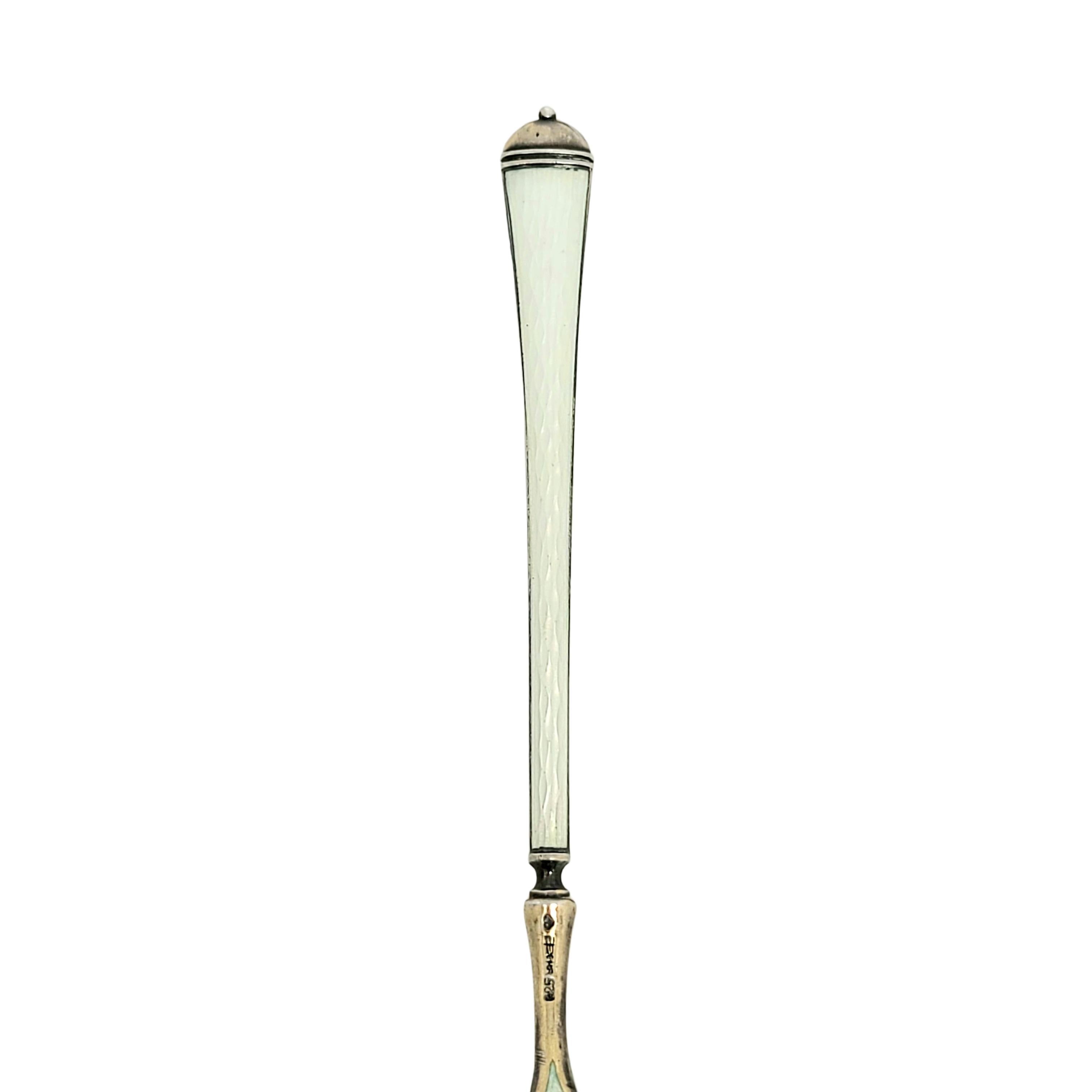 Antique David Andersen Norway Sterling Silver Enamel Spoon In Good Condition In Washington Depot, CT