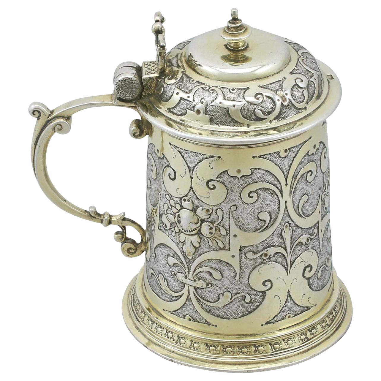 Antiker deutscher David Eckrich-Tankard aus Silber