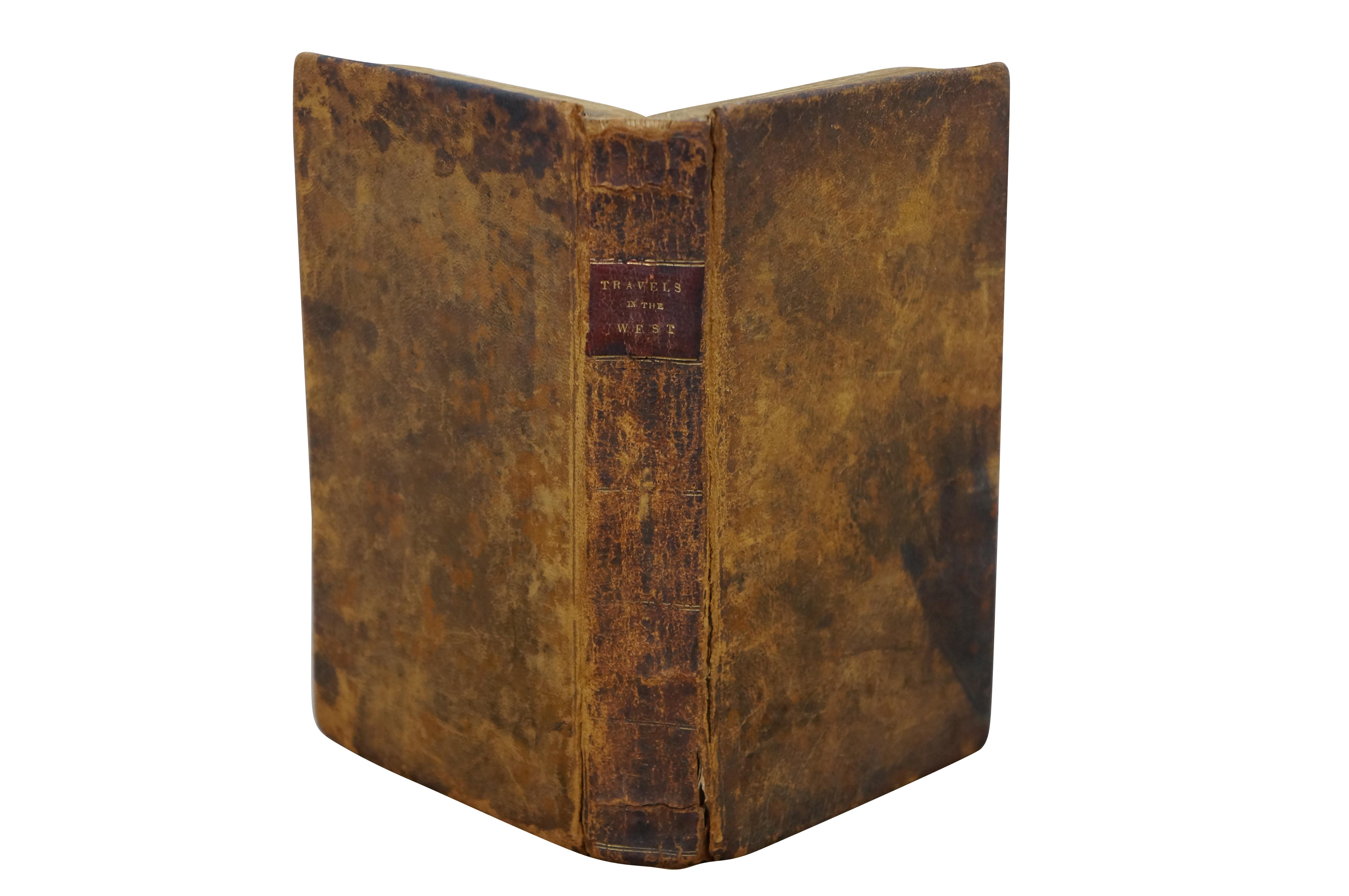 Antigüedades David Thomas Viaja por el Oeste Verano de 1816 Libro de cuero