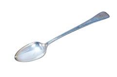 Cuchara de servir de plata antigua Davis & Sons 13"