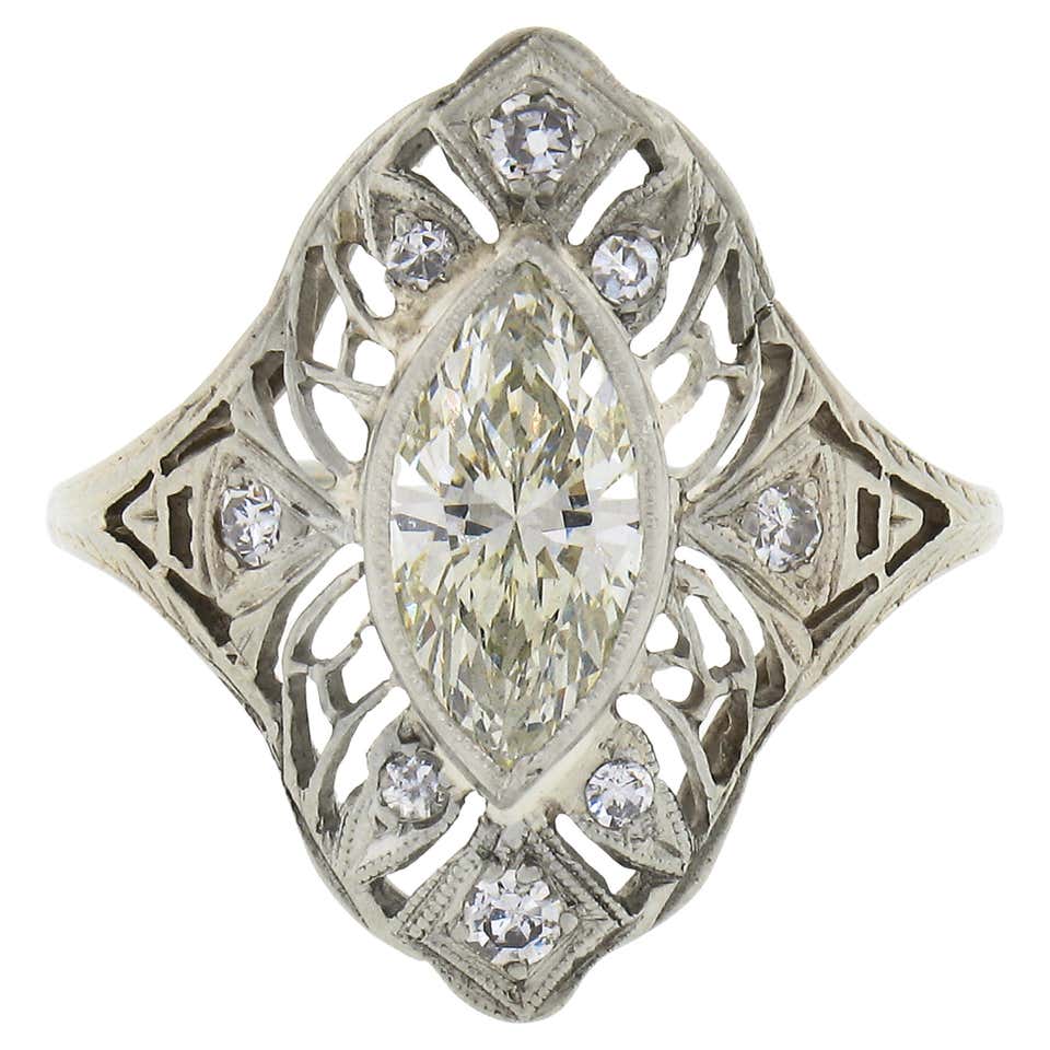 1920's Diamond ''Dinner'' Ring For Sale at 1stDibs