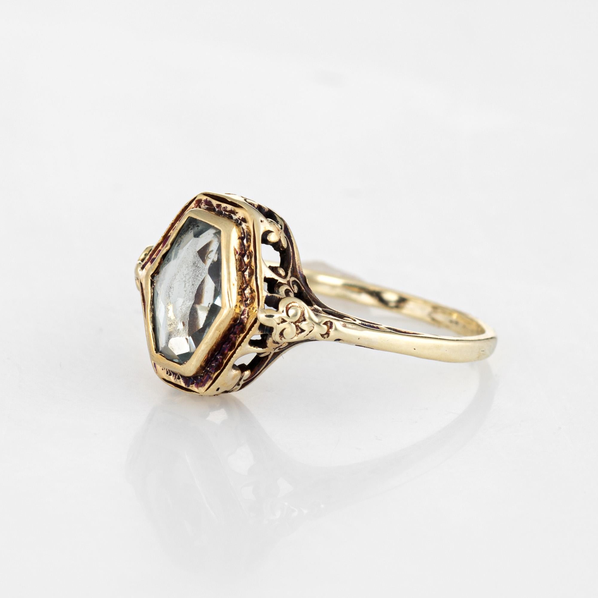 antique aquamarine ring gold