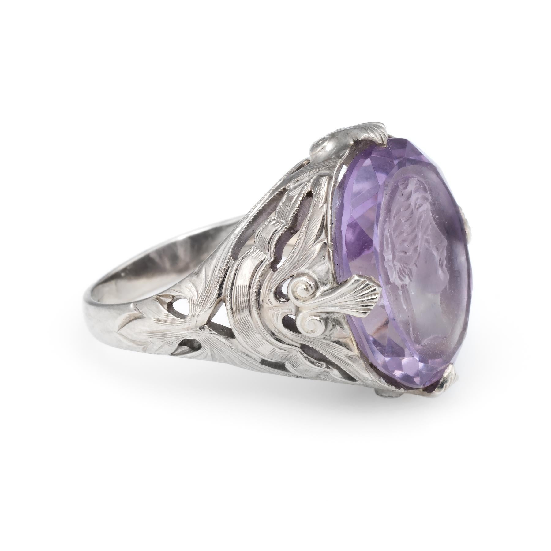 carved amethyst ring