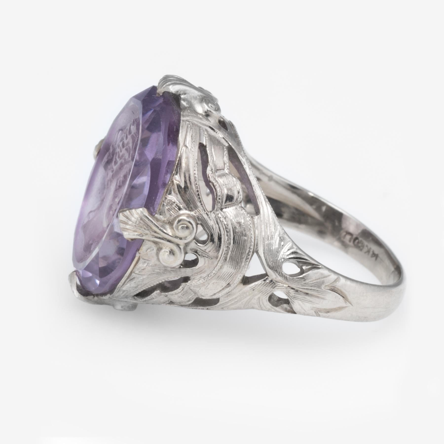 antique amethyst rings white gold