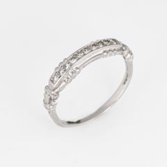 Antique Deco Diamond Band Platinum Vintage Wedding Ring Stacking Jewelry