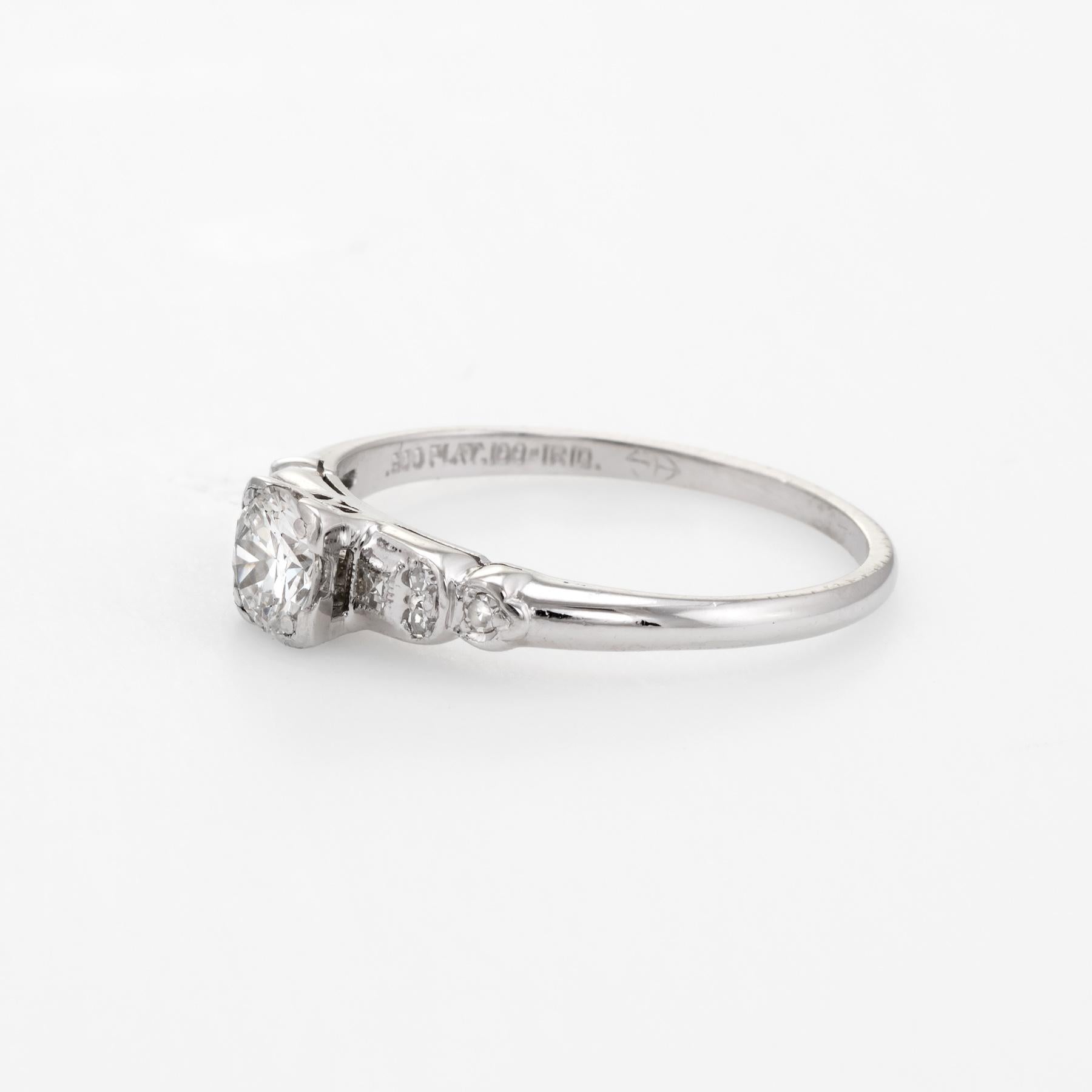 Old European Cut Antique Deco Diamond Engagement Ring Vintage Platinum Estate Fine Jewelry