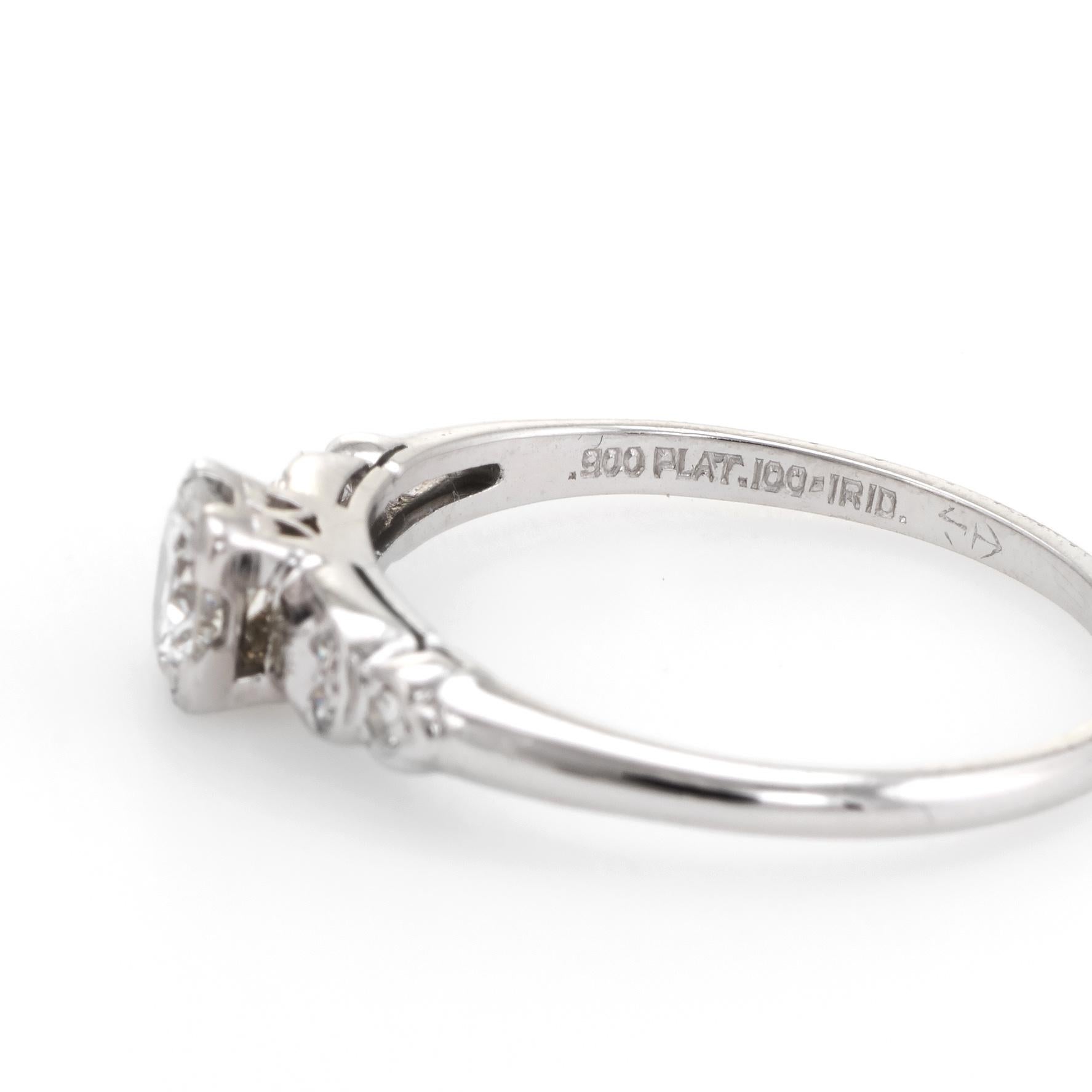 Antique Deco Diamond Engagement Ring Vintage Platinum Estate Fine Jewelry 1