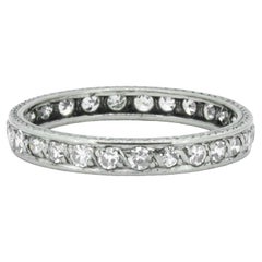 Antiker Deco-Diamant-Eternity-Ring aus Platin 