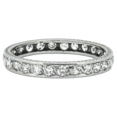 Anello Eternità con Diamante Antico Deco in Platino