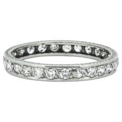 Antique Deco Diamond Eternity Ring Platinum 