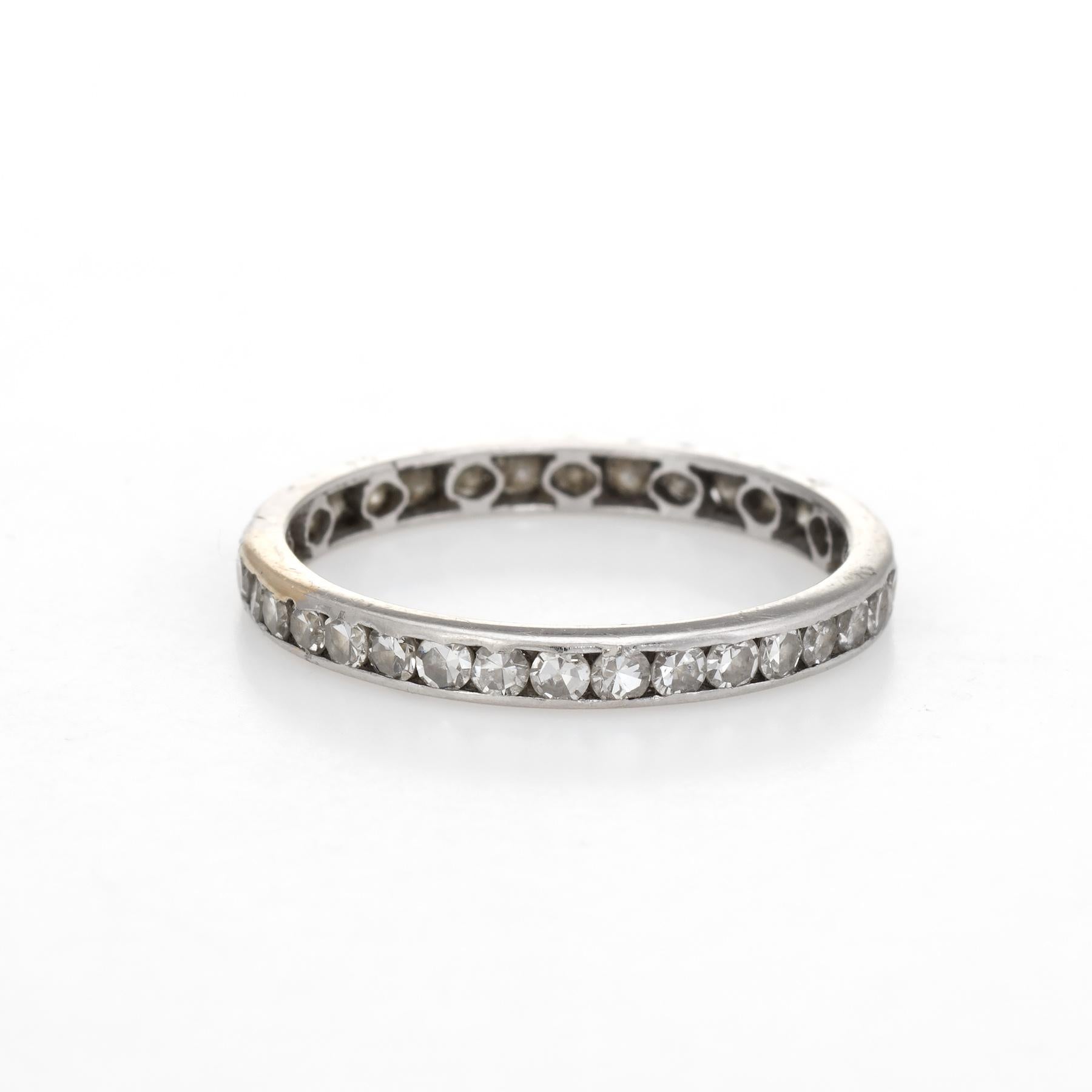 Art Déco Anello Eternità con Diamante Antico Deco Vintage Platino Estate Jewelry in vendita