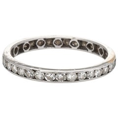 Antique Deco Diamond Eternity Ring Vintage Platinum Estate Fine Jewelry