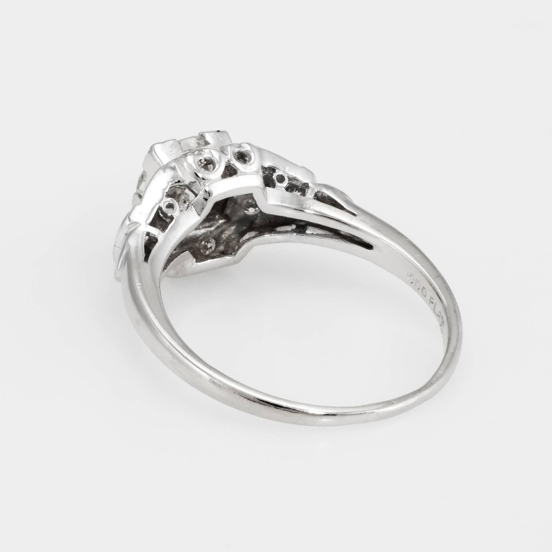 Women's or Men's Antique Deco Diamond Platinum Engagement Ring