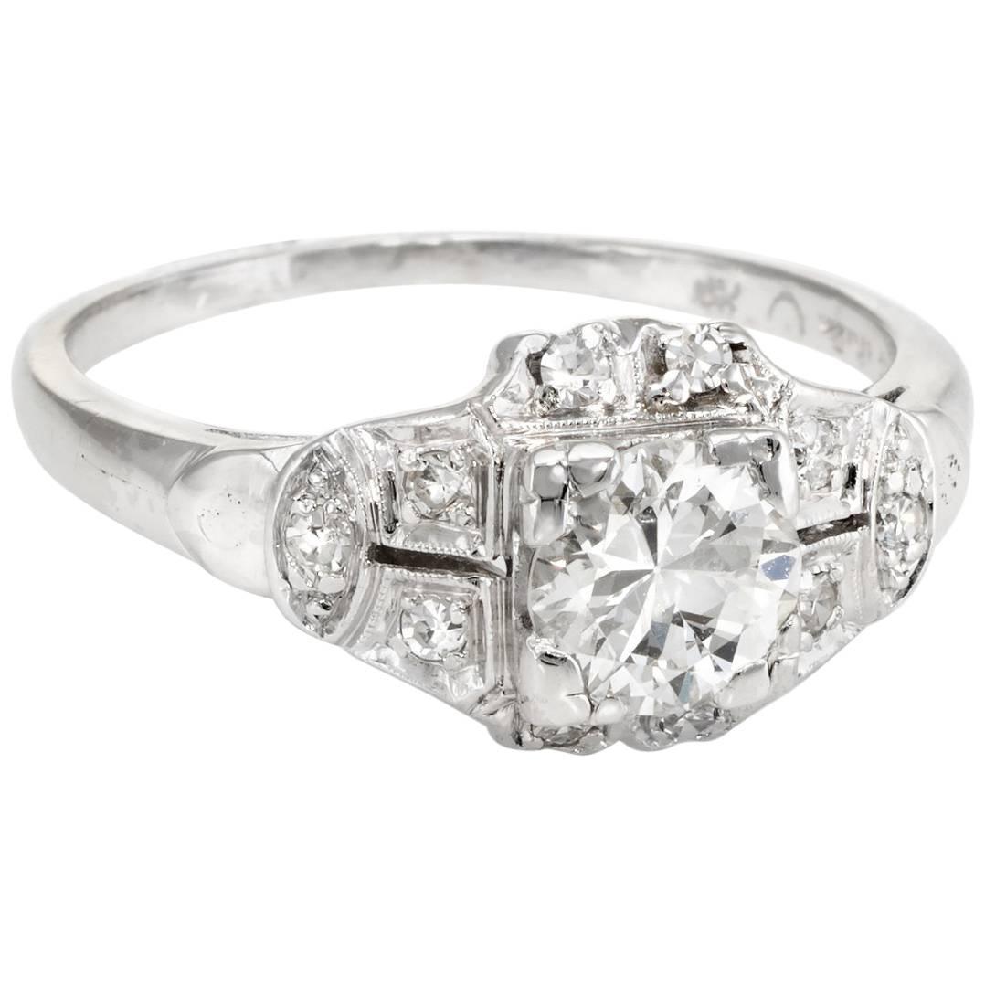 Antique Deco Diamond Platinum Engagement Ring