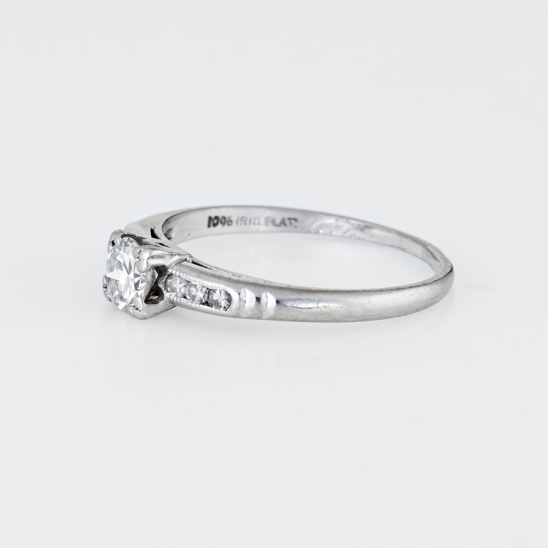 Antique Deco Diamond Ring Platinum Engagement Vintage Fine Jewelry Bridal In Good Condition In Torrance, CA
