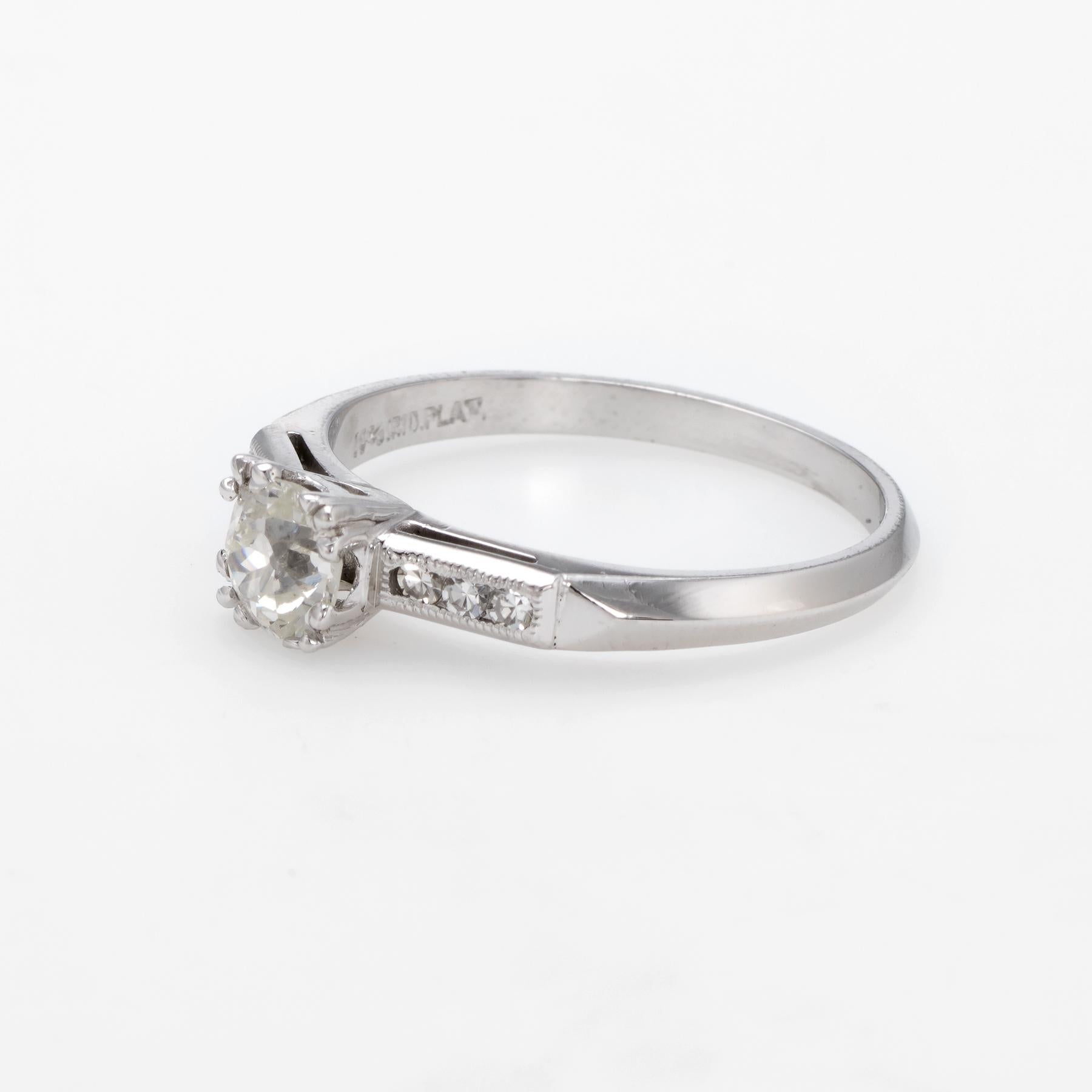 Old Mine Cut Antique Deco Diamond Ring Platinum Engagement Vintage Fine Jewelry