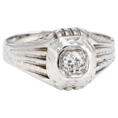 Antique Deco Diamond Ring Vintage 18 Karat Gold Estate Fine Jewelry Heirloom