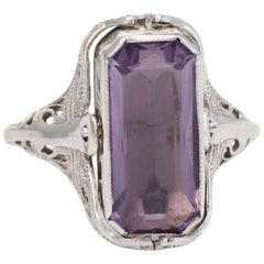 Antique Deco Flip Ring Onyx Amethyst Vintage 14 Karat Gold Estate Fine Jewelry