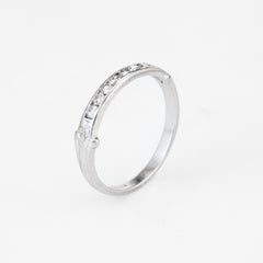 Antique Deco JR Wood & Sons Diamond Platinum Wedding Band Ring, Vintage